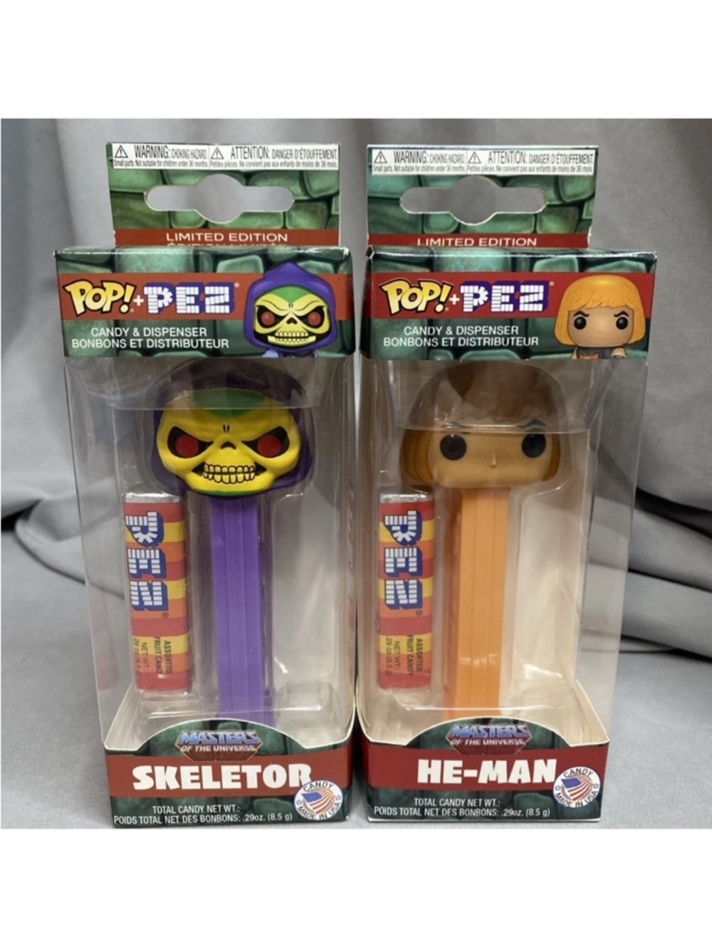 All 2 He-Man Skeletor Masters of The Universe Funko PEZ Dispenser Toy Figures